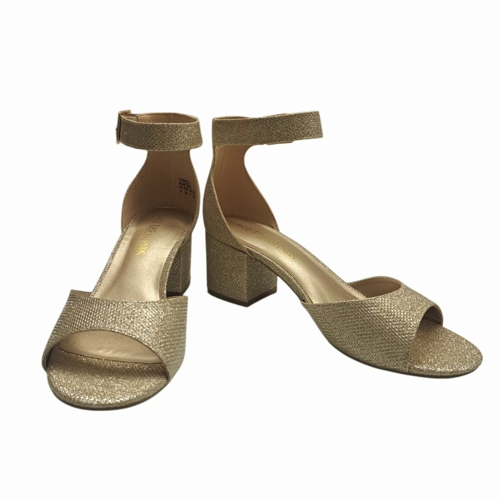 Dream Pairs Gold Sparkling  Sandals Shoes 2.5" Heel Women's Size 8 Evening Prom - Picture 8 of 12